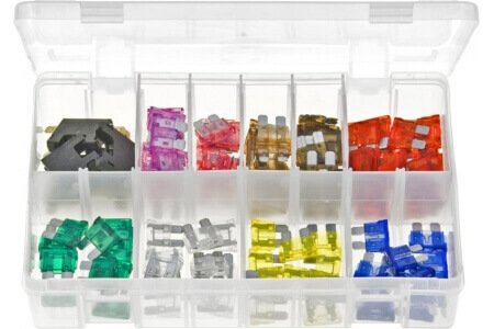 Assorted Box of Blade Fuses with Fuse Holders