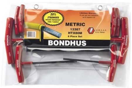 BONDHUS Hex T-Handles - Metric Set